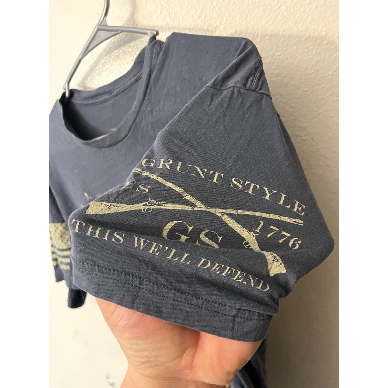 Vintage Grunt Style T-shirt Mens Medium Blue Short Sleeve Military Graphic Tee Size US M / EU 48-50 / 2 - 4 Thumbnail
