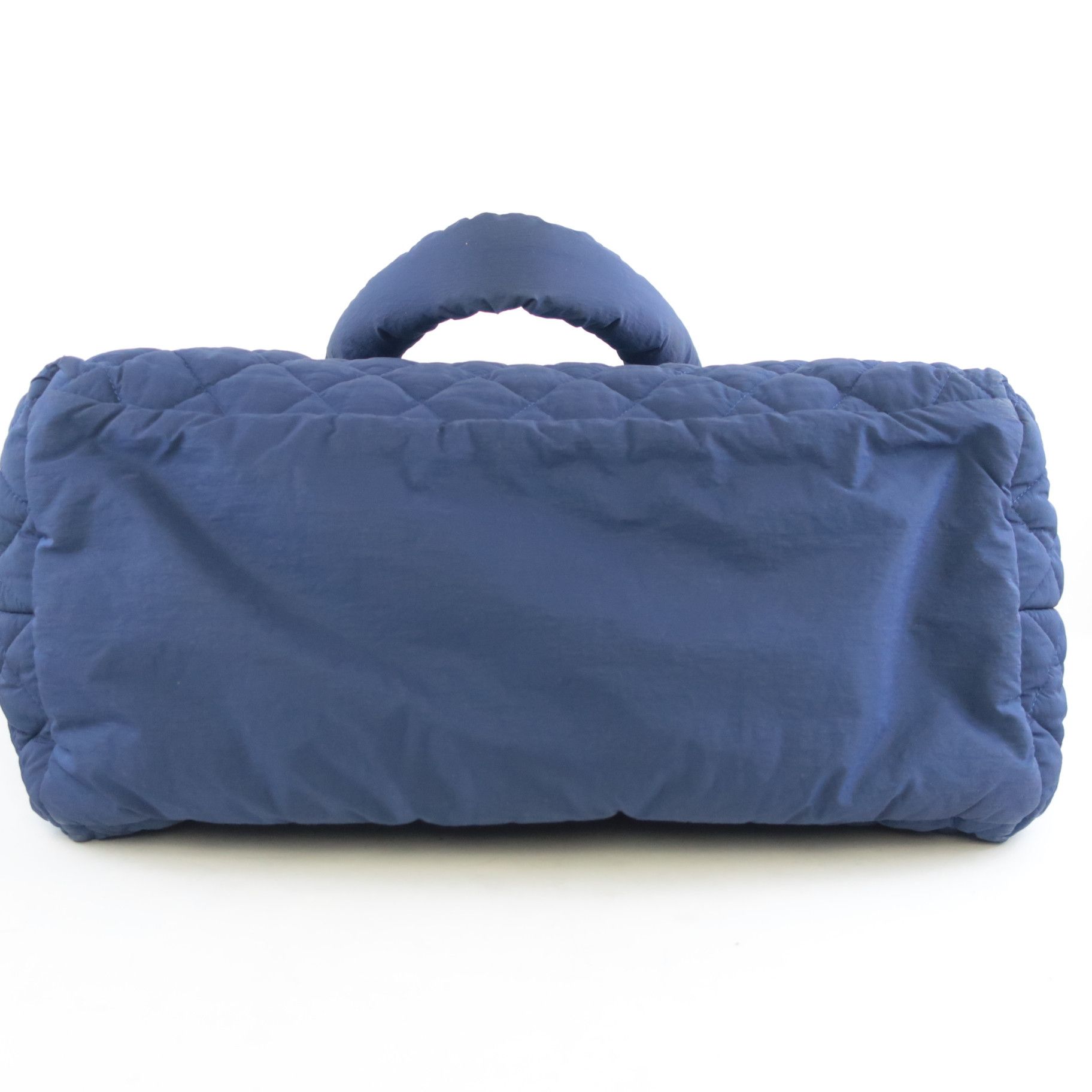 Chanel Blue Khaki Nylon Reversible Cocoon Tote