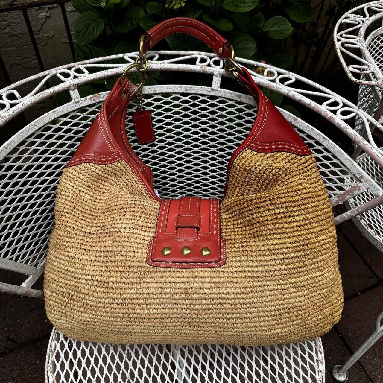 Coach Huge Vintage Coach Raffia Hobo Bag Size ONE SIZE - 2 Thumbnail