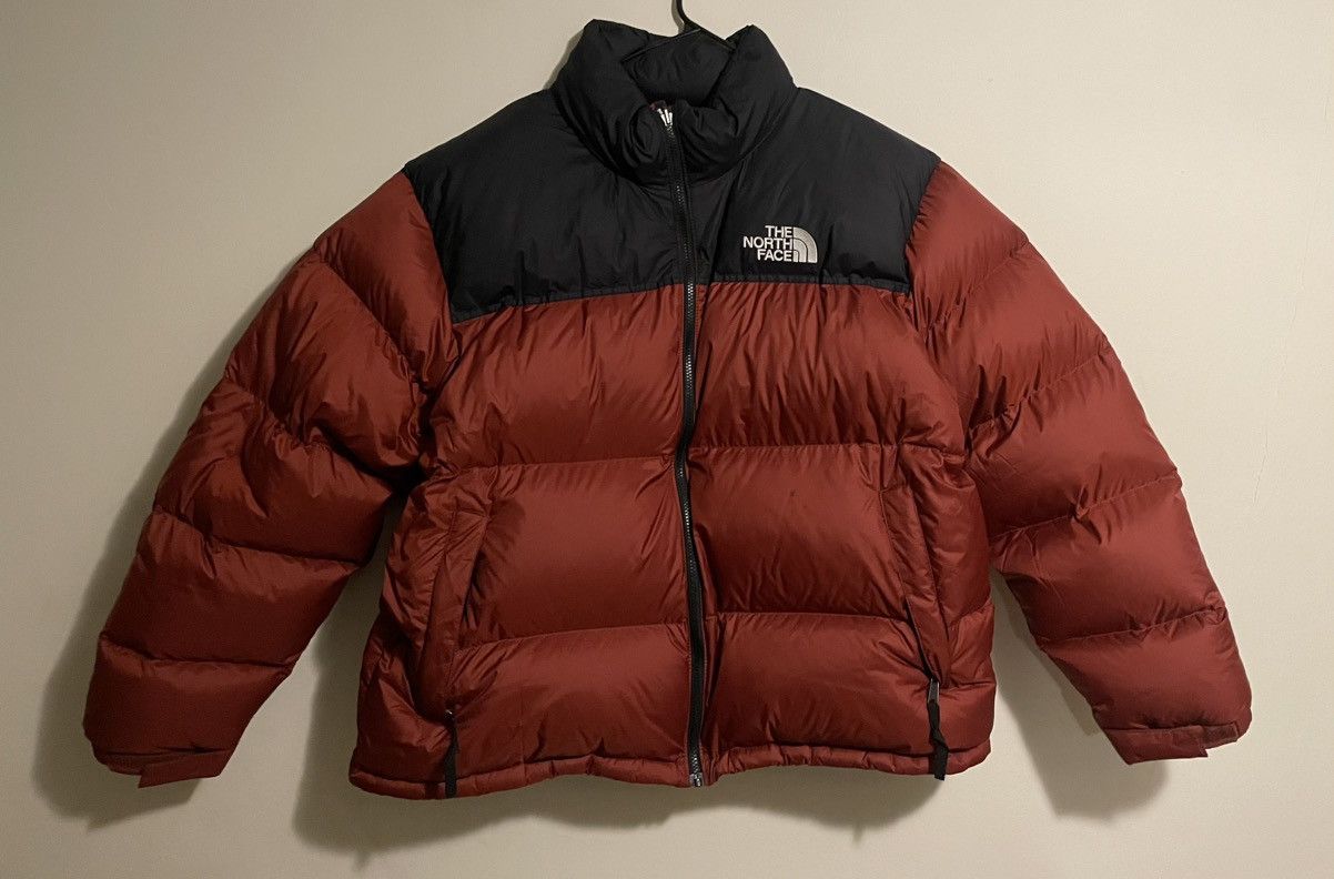 Image of The North Face Vintage Nuptse Puffer Jacket in Maroon, Men's (Size 2XL)