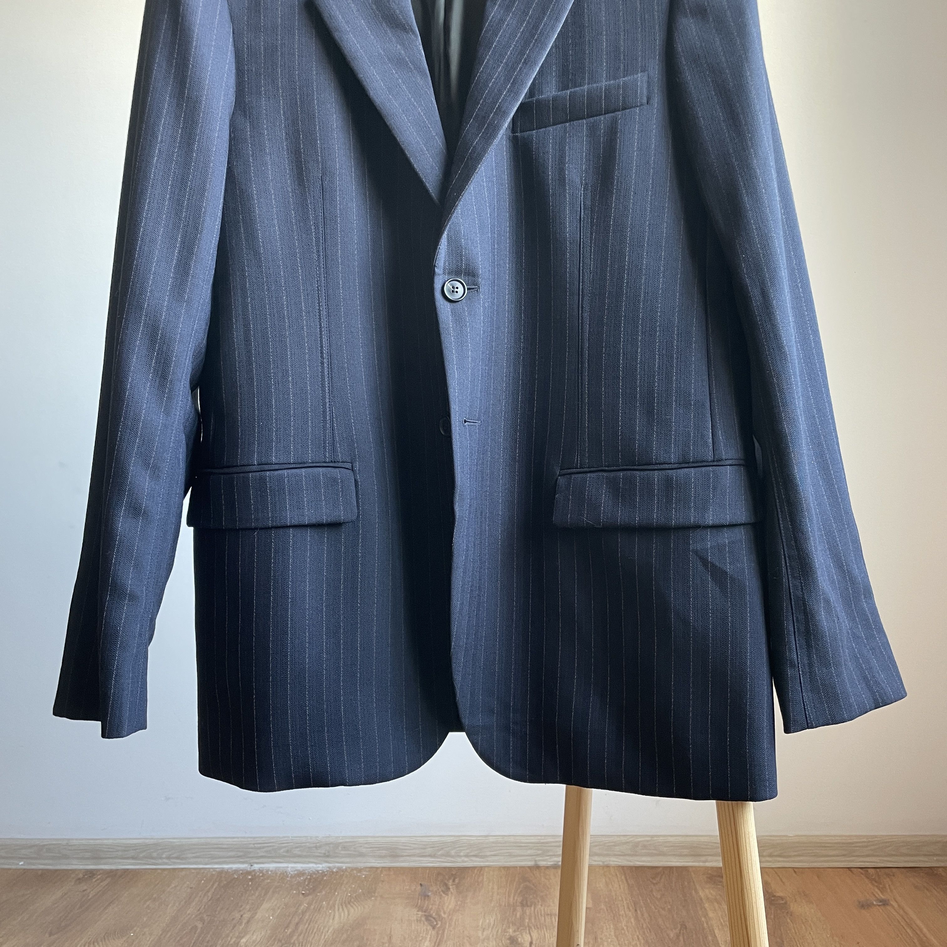 Acne Studios Acne Studios Pinstripe Navy Suit Jacket Blazer Size EUR 52 Size 42R - 6 Thumbnail