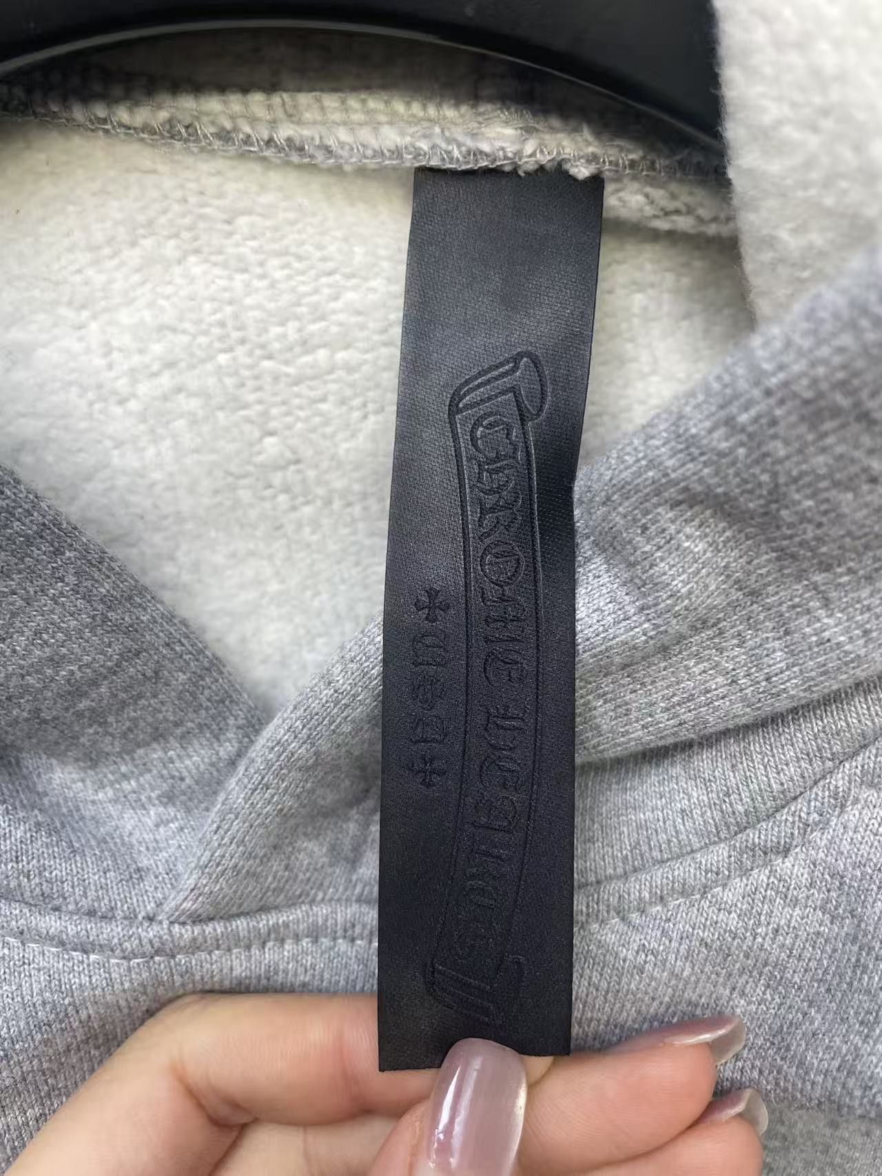 Chrome Hearts Chrome Hearts Triple Cross Leather Grey Pullover Hoodie Size US L / EU 52-54 / 3 - 6 Thumbnail