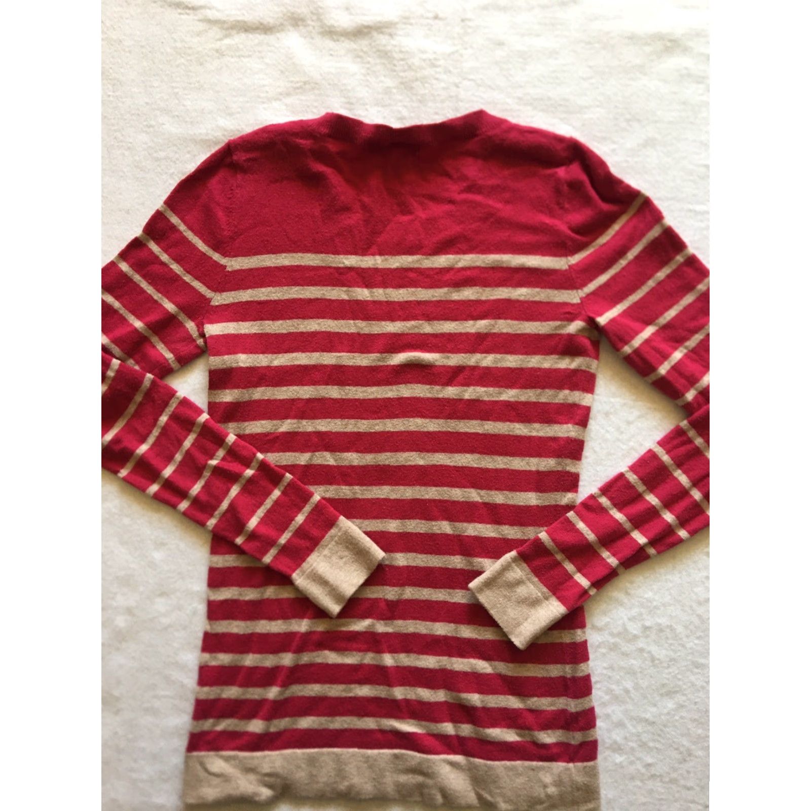 Banana Republic Banana Republic Sweater Women’s Size S Hot Pink Lightweight Striped Knit Pullover Long Sleeve Scoop Neck Size S / US 4 / IT 40 - 7 Thumbnail