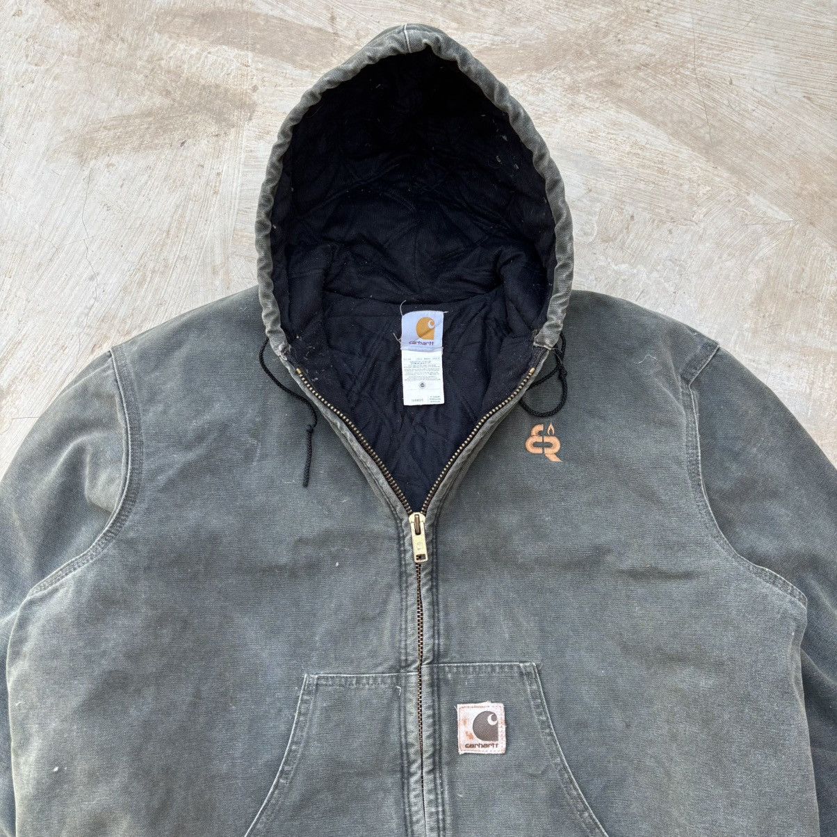 Carhartt Vintage 00s Sunfaded Carhartt Active Hooded Jacket Size US XL / EU 56 / 4 - 2 Thumbnail