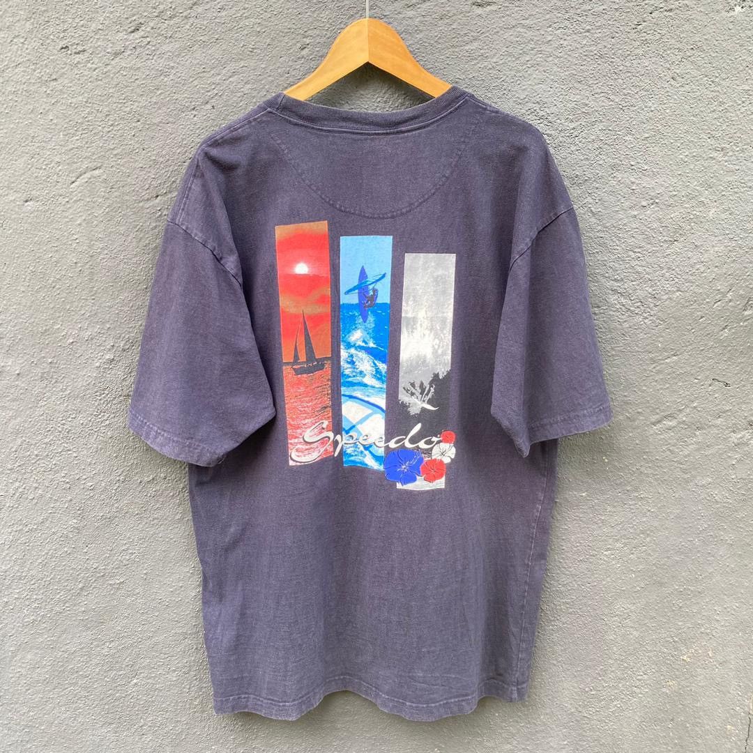 Vintage Thrashed Faded Vintage Speedo Surfing Tee Size US L / EU 52-54 / 3 - 1 Thumbnail