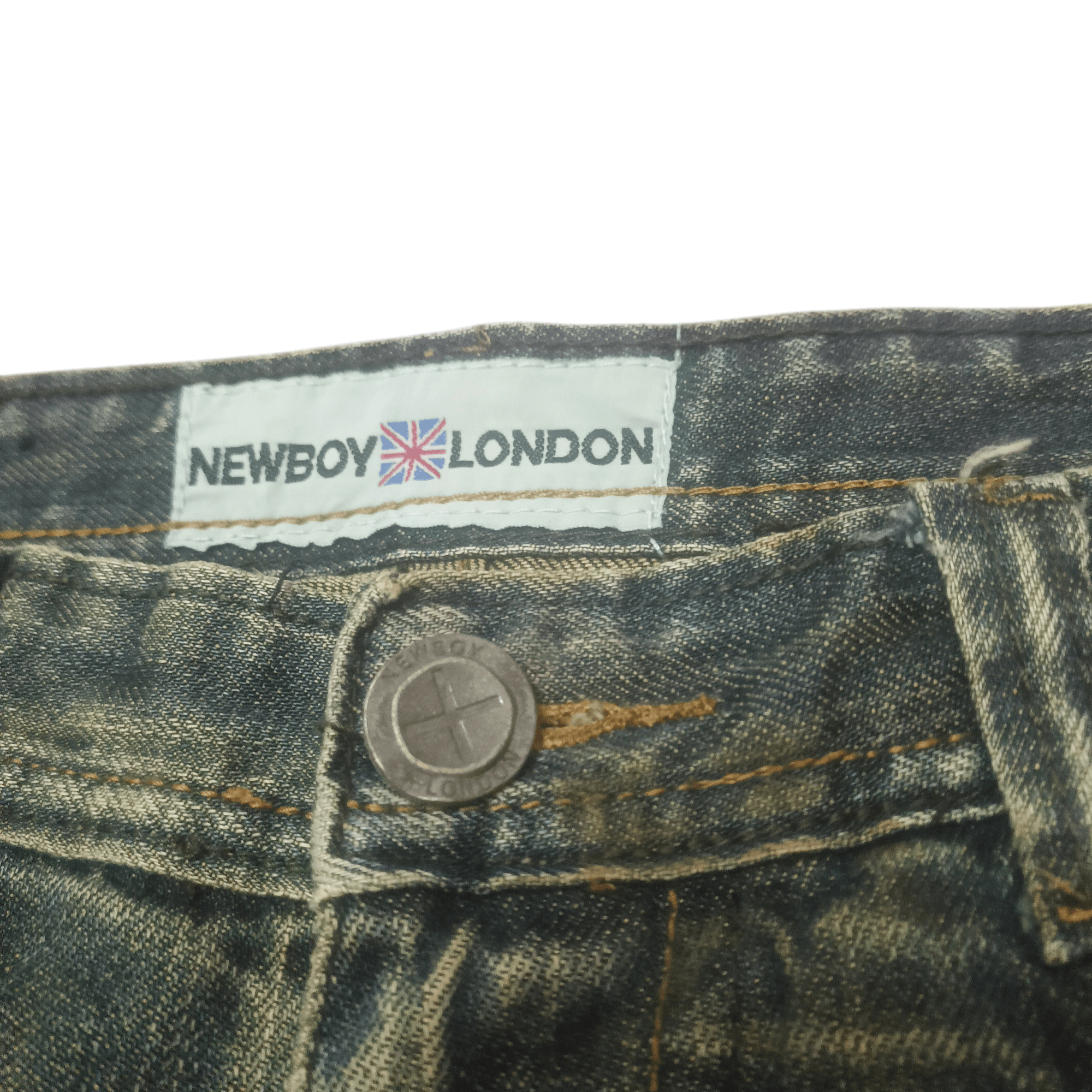 The GV Gallery Vintage New Boy London Flared Distressed Jeans Size US 34 / EU 50 - 6 Thumbnail