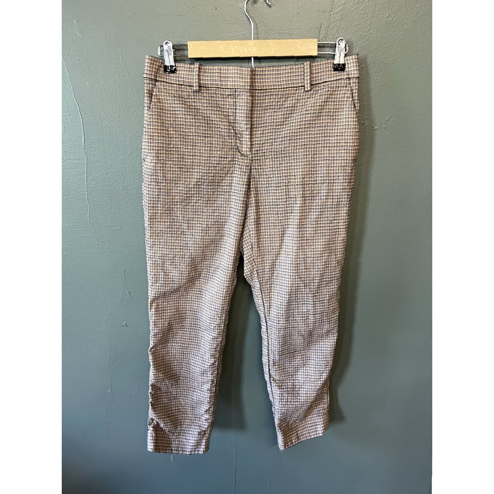 Theory Theory Womens Wool Plaid Cropped Pants Size 6 Size 28" / US 6 / IT 42 - 2 Thumbnail