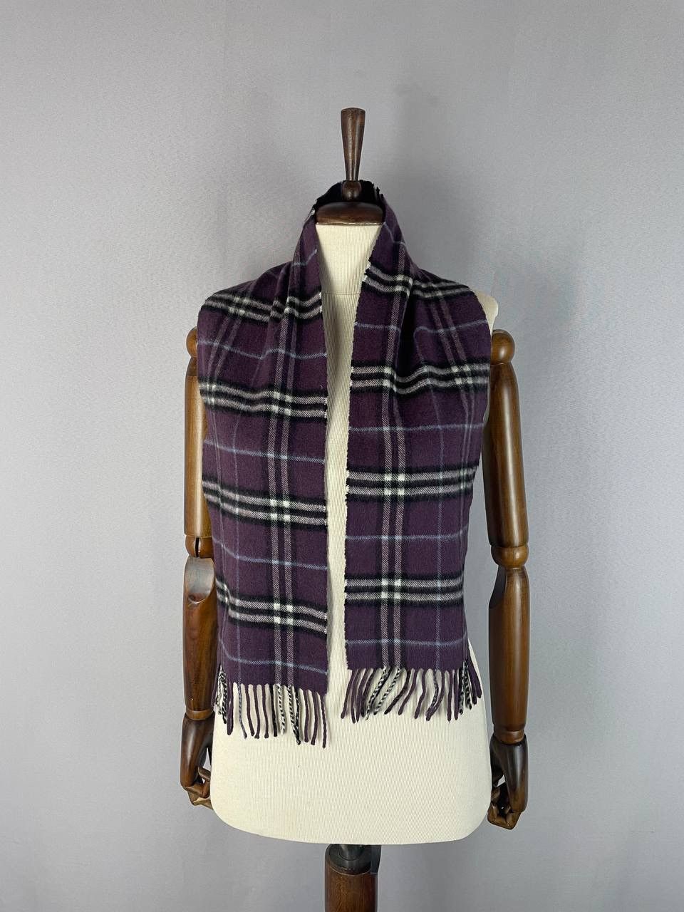 Burberry Burberry Nova Check Purple Scarf Cashmere Size ONE SIZE - 1 Thumbnail