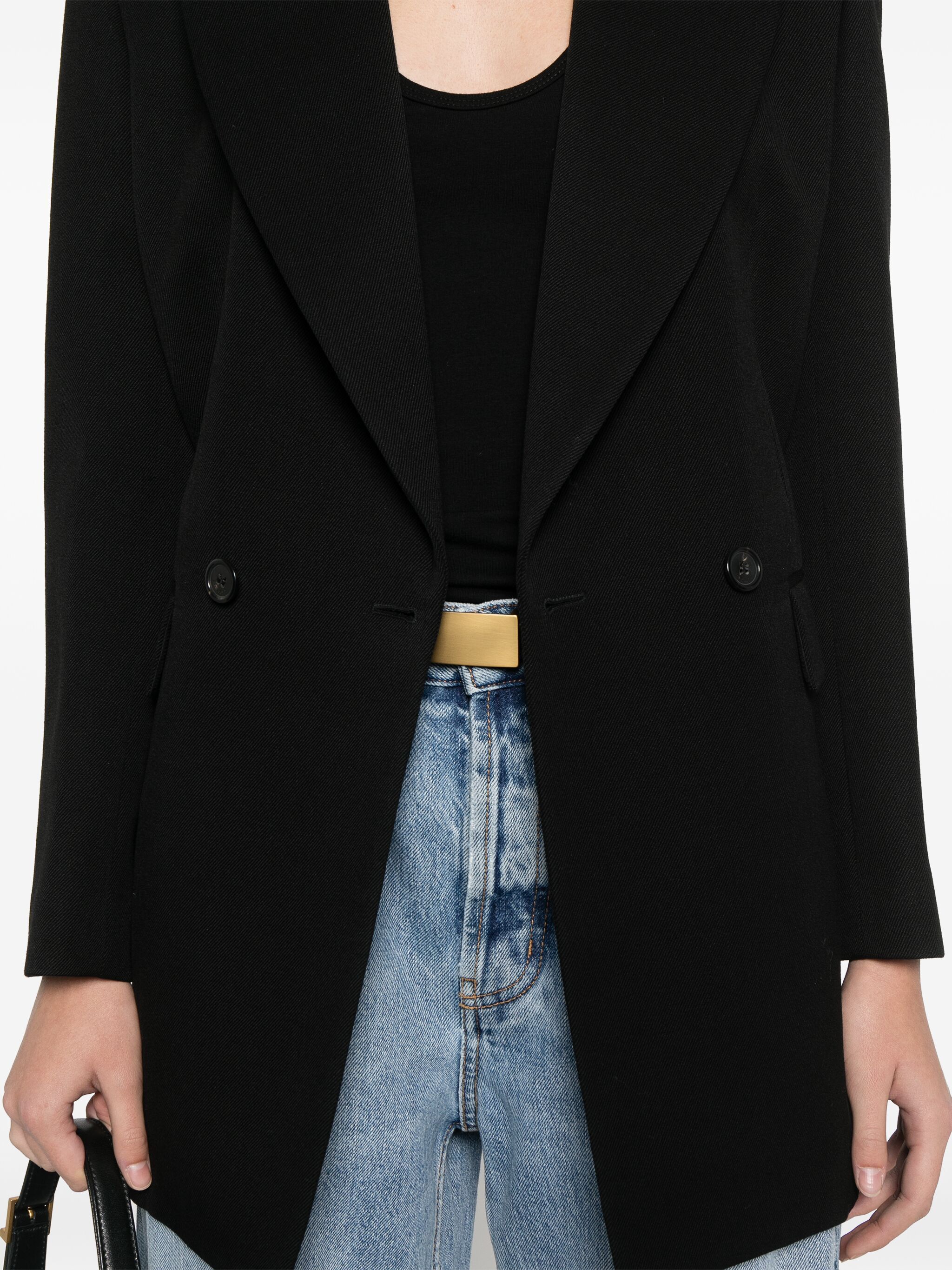 Saint Laurent Paris o1bcso1str1124 Blazer in Black Size M / US 6-8 / IT 42-44 - 4 Thumbnail