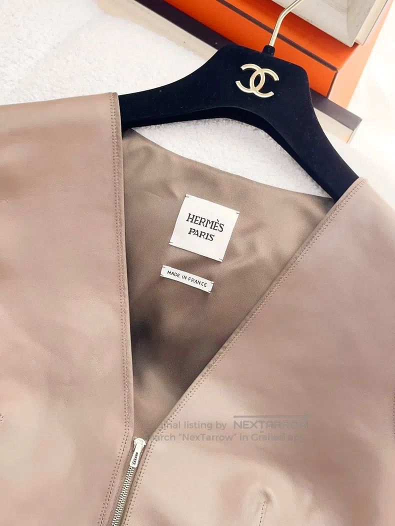 Hermes Hermes Women's Caramel Leather Vest Size XS / US 0-2 / IT 36-38 - 2 Thumbnail