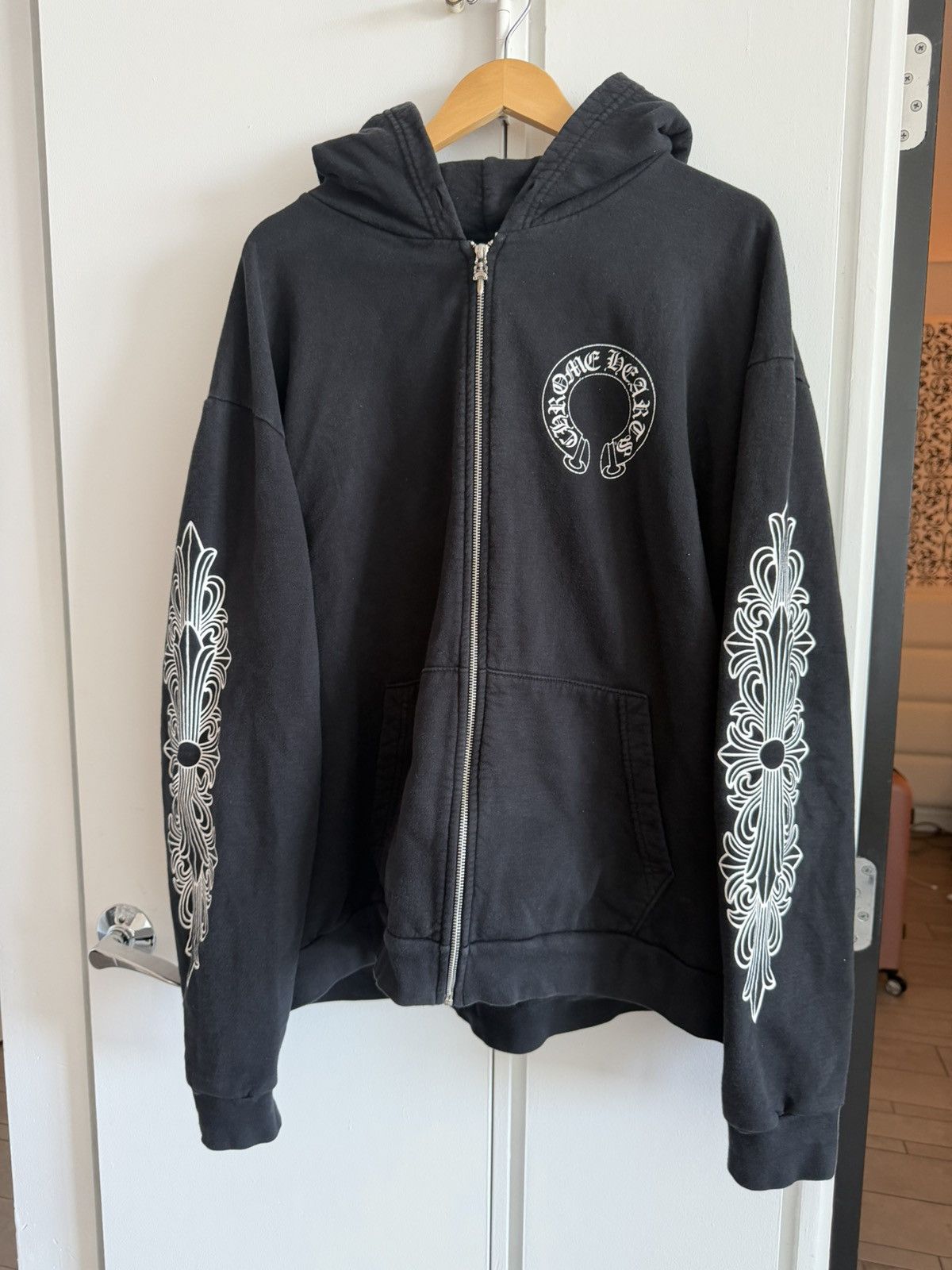 Chrome Hearts × Vintage CHROME HEARTS HORSESHOE ZIP HOODIE | Grailed