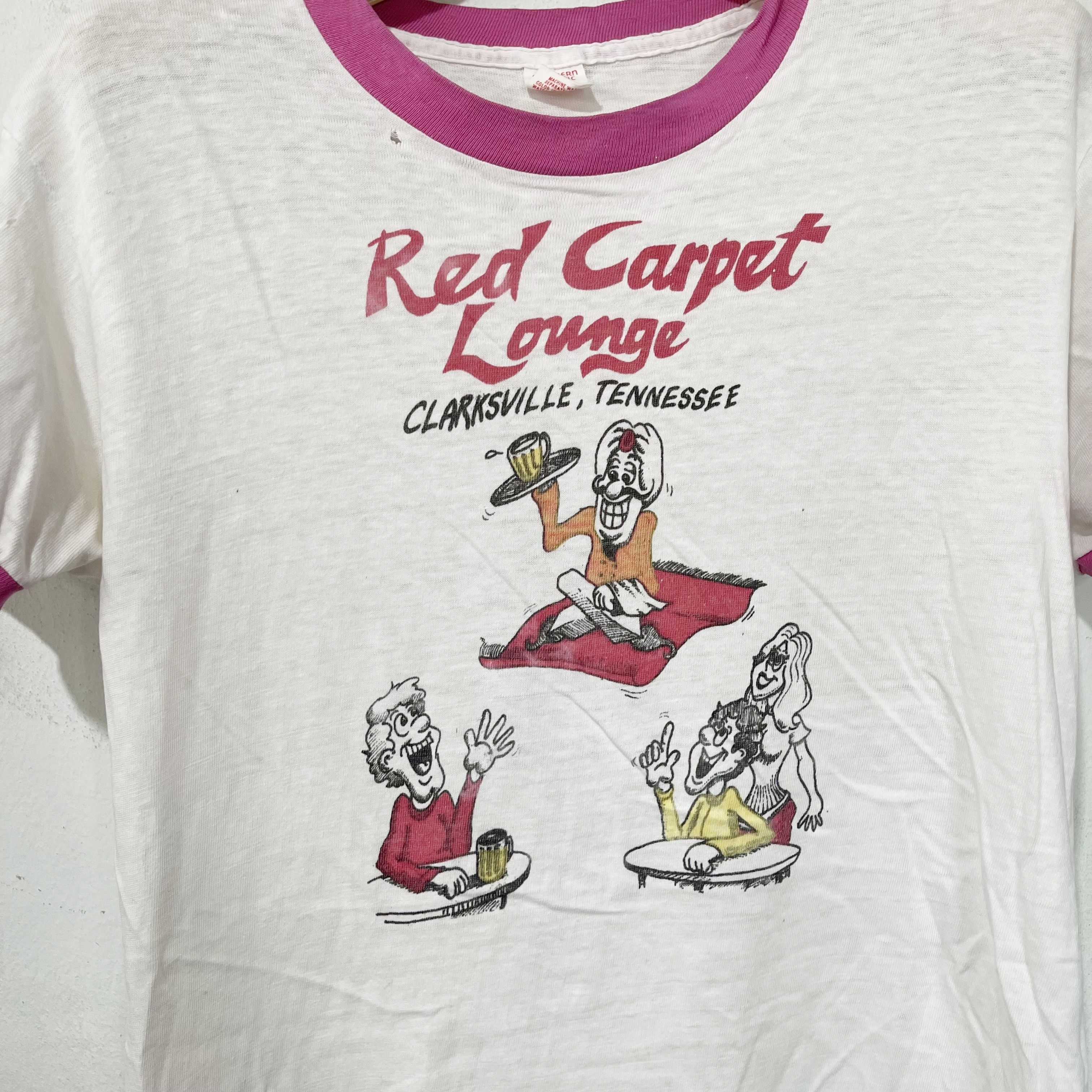 Vintage Vintage 80s Red Carpet Lounge Ringer T-Shirt Size US XS / EU 42 / 0 - 2 Thumbnail