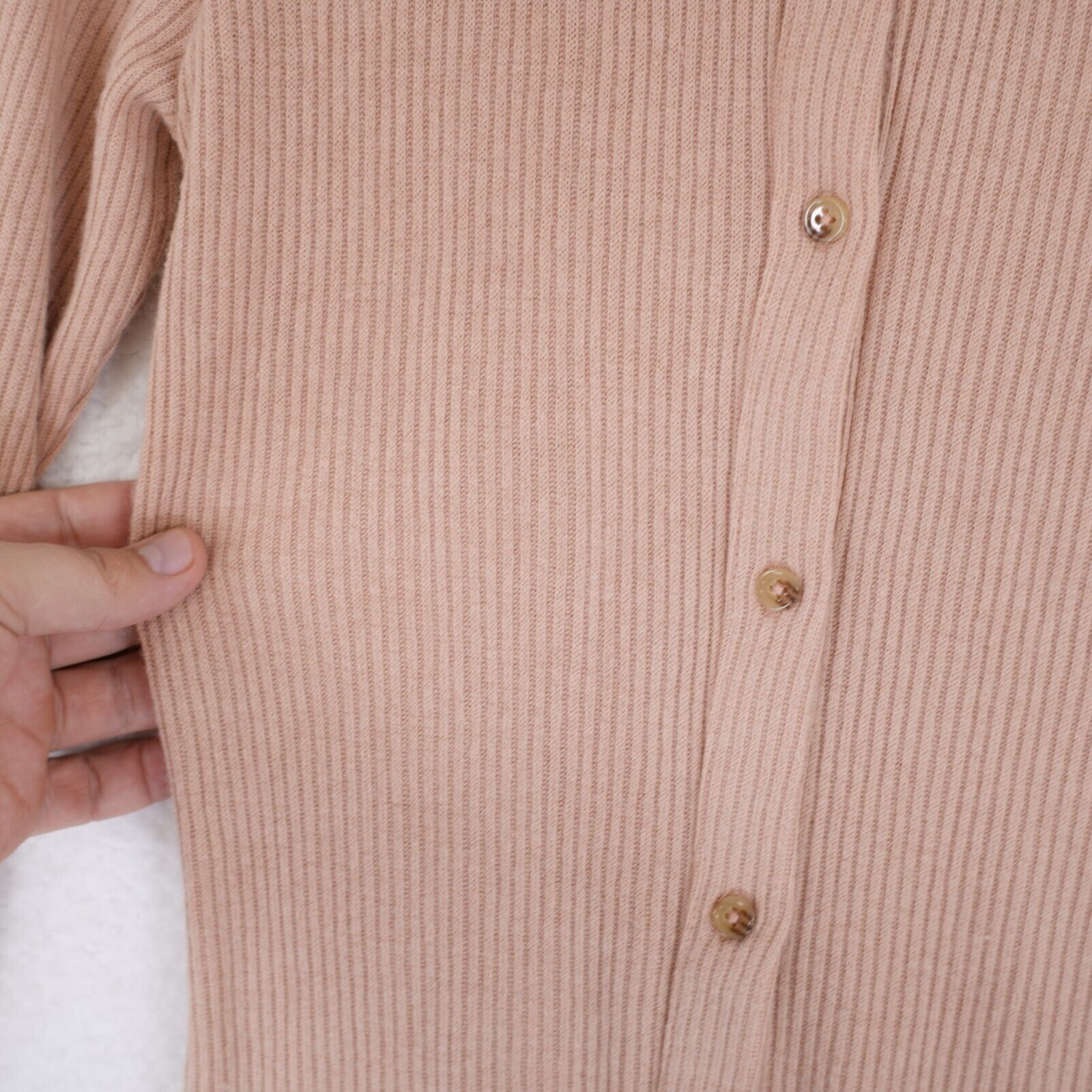 O'Neill O'Neil Long Sleeve Ribbed Peach Sweater Dress Medium Button Size M / US 6-8 / IT 42-44 - 3 Thumbnail