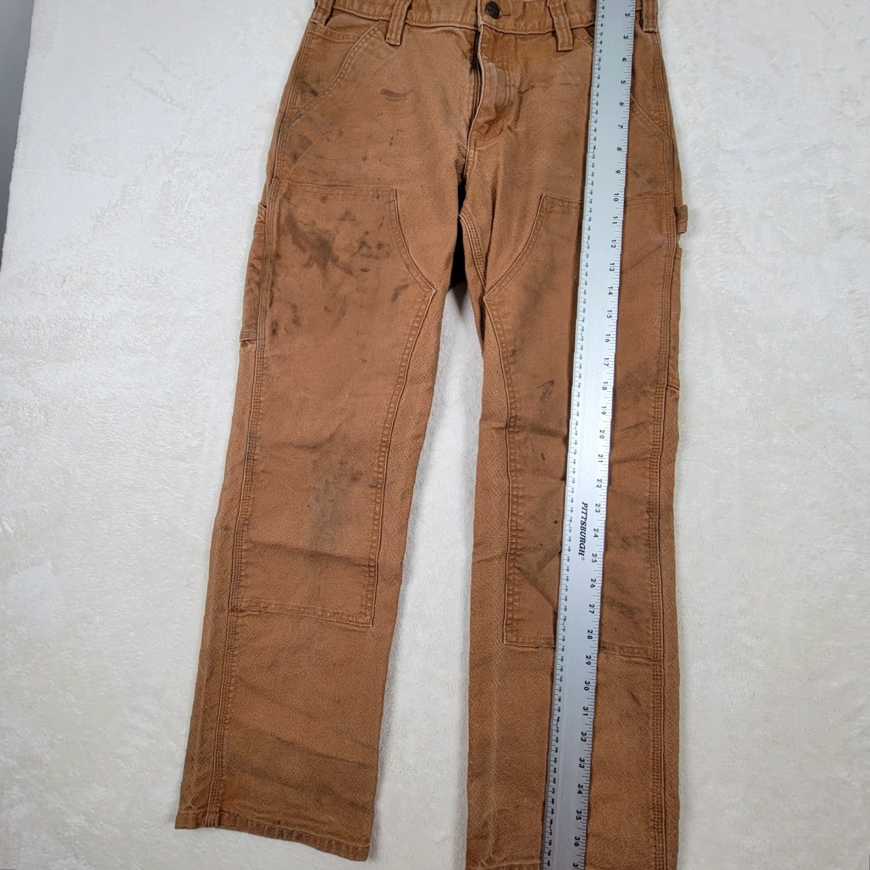 Carhartt VINTAGE Carhartt BN3334-M Mens Pants 30x30 Tan Cotton Canvas Work Carpenter Pockets Zipper Button Relaxed Straight 5-Pocket Logo Mens Size US 30 / EU 46 - 6 Thumbnail