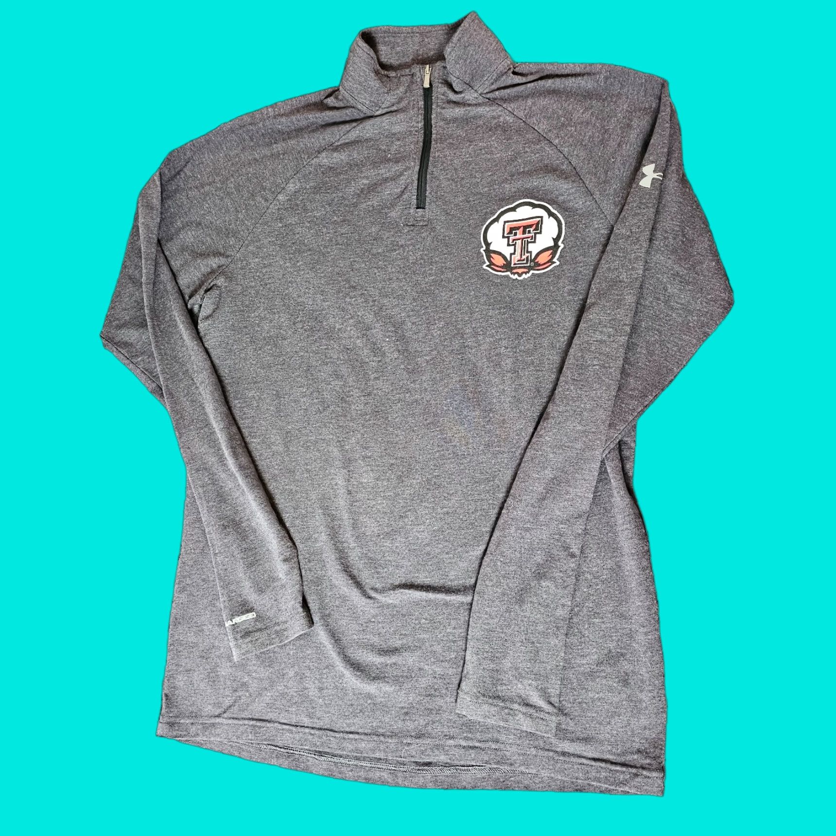 Under Armour UNDER ARMOUR LOOSE Men's Long Sleeve 1/4 Zip Pullover Sweater Gray Texas Tech Pullover Mock Neck Activewear Casual 1/4 Zip Size US M / EU 48-50 / 2 - 1 Thumbnail
