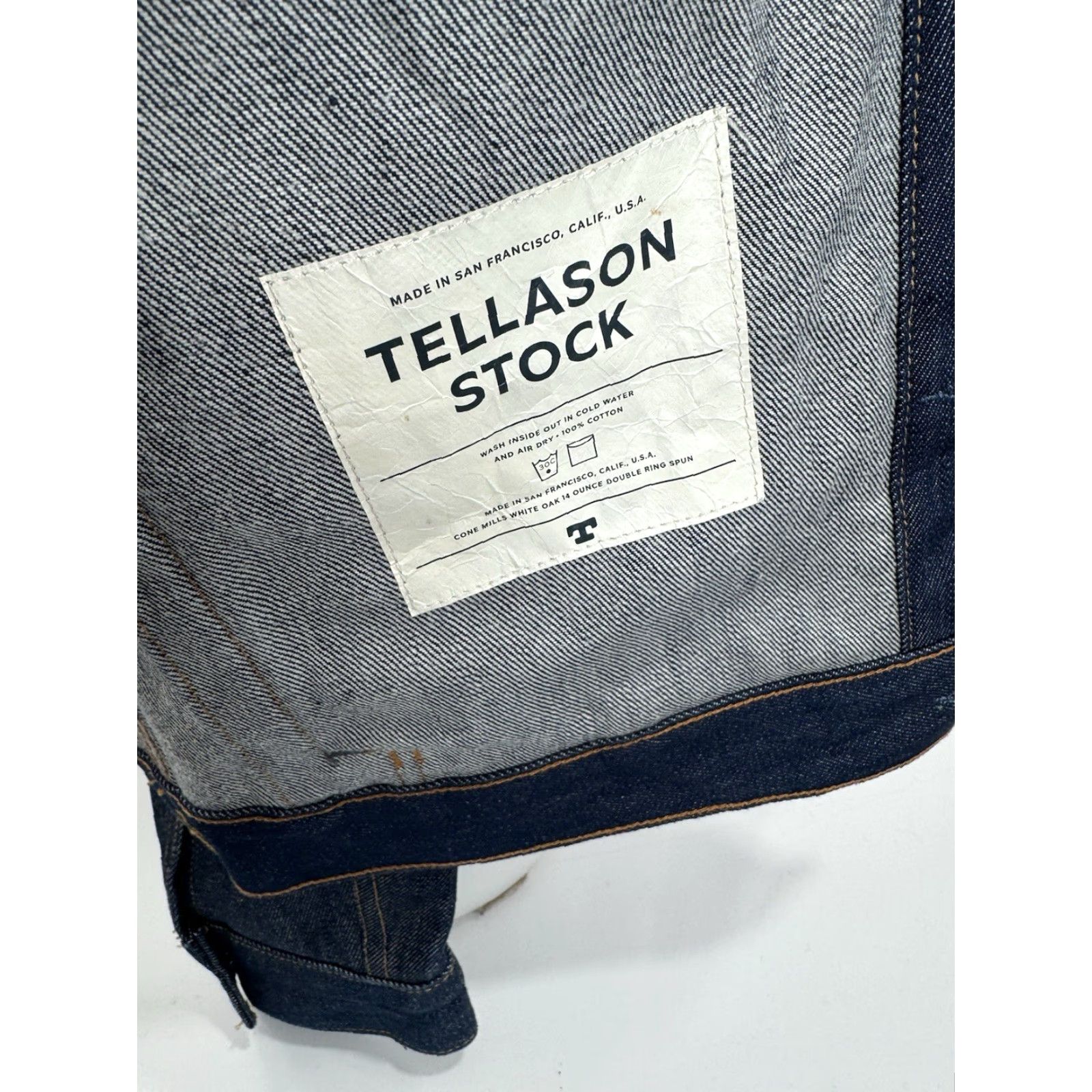 Tellason Tellason USA Denim Trucker Jacket - L - Button, Blue - Mens - Regular Fit Size US L / EU 52-54 / 3 - 7 Thumbnail