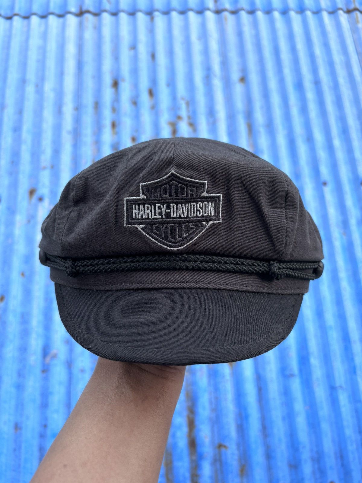 Harley Davidson vtg harley davidson newsboy cabbie black cap Size ONE SIZE - 1 Thumbnail