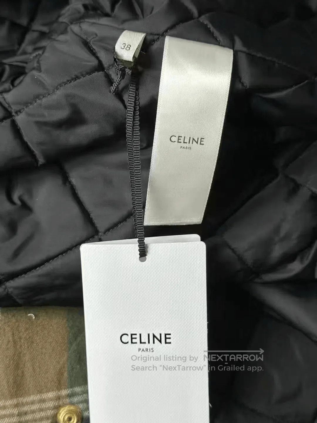 Celine Celine Plaid Triomphe Gold Buckle Padded Jacket. Size S / US 4 / IT 40 - 5 Thumbnail
