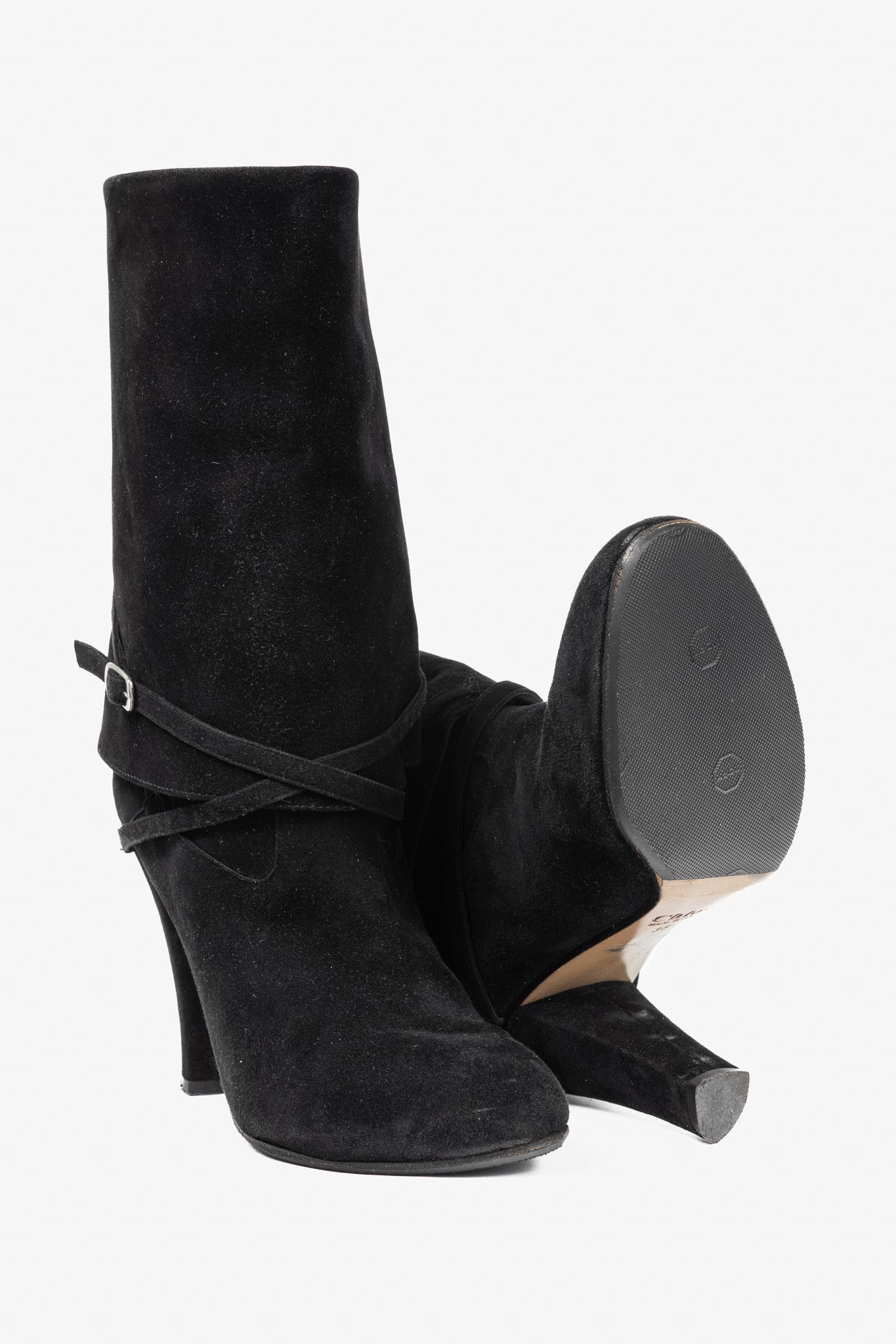 Chloe Chloe AW/07 Black Suede Foldover Short Boots Size US 7.5 / IT 37.5 - 4 Thumbnail