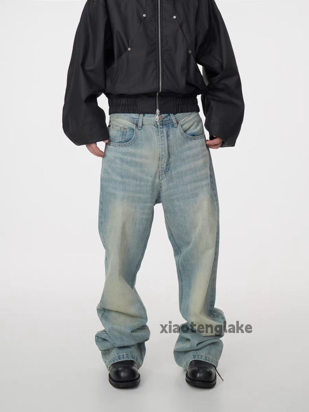 Jean × Vintage Unisex washed faded cleanfit yuppie hiphop jeans Size US 34 / EU 50 - 3 Thumbnail