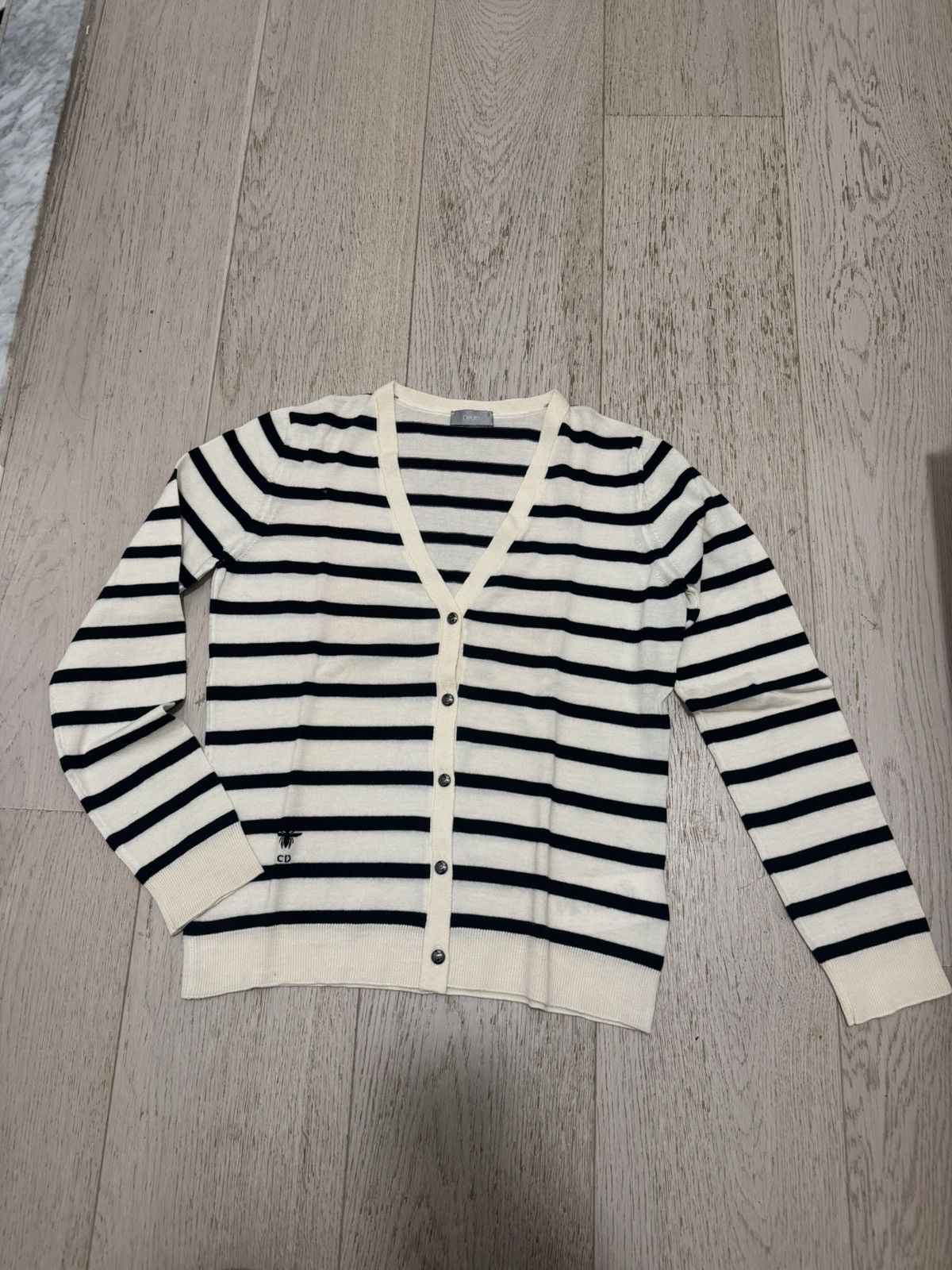 Dior Striped Christian Dior cardigan Size S / US 4 / IT 40 - 1 Thumbnail