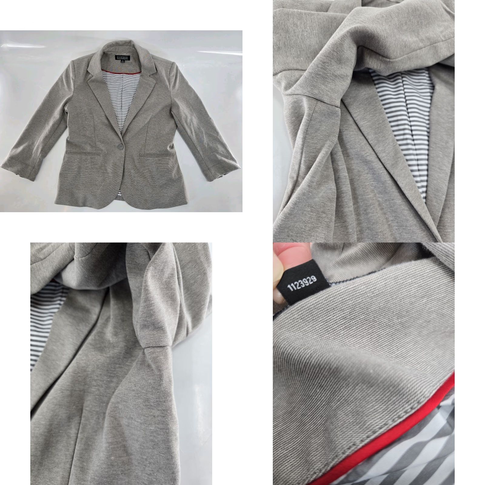 Nicole Miller Nicole Miller Blazer - Women’s Single Button - Gray - Size S - Office, Casual, Formal - Knits? Size S / US 4 / IT 40 - 8 Thumbnail