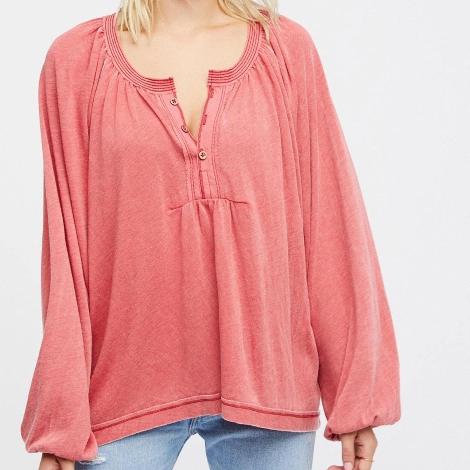 Free People Free People We The Free Acadia Henley Top Women’s XS Size XS / US 0-2 / IT 36-38 - 1 Thumbnail