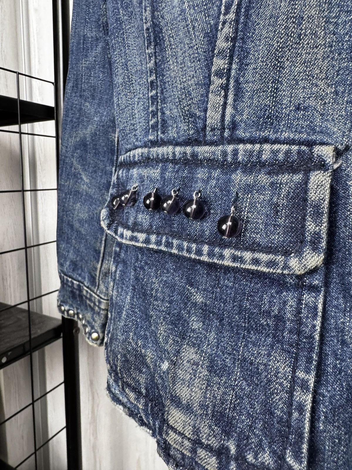 Alberta Ferretti Philosophy Di Alberta Ferretti Denim Studded Embroidered Jkt Size S / US 4 / IT 40 - 8 Thumbnail
