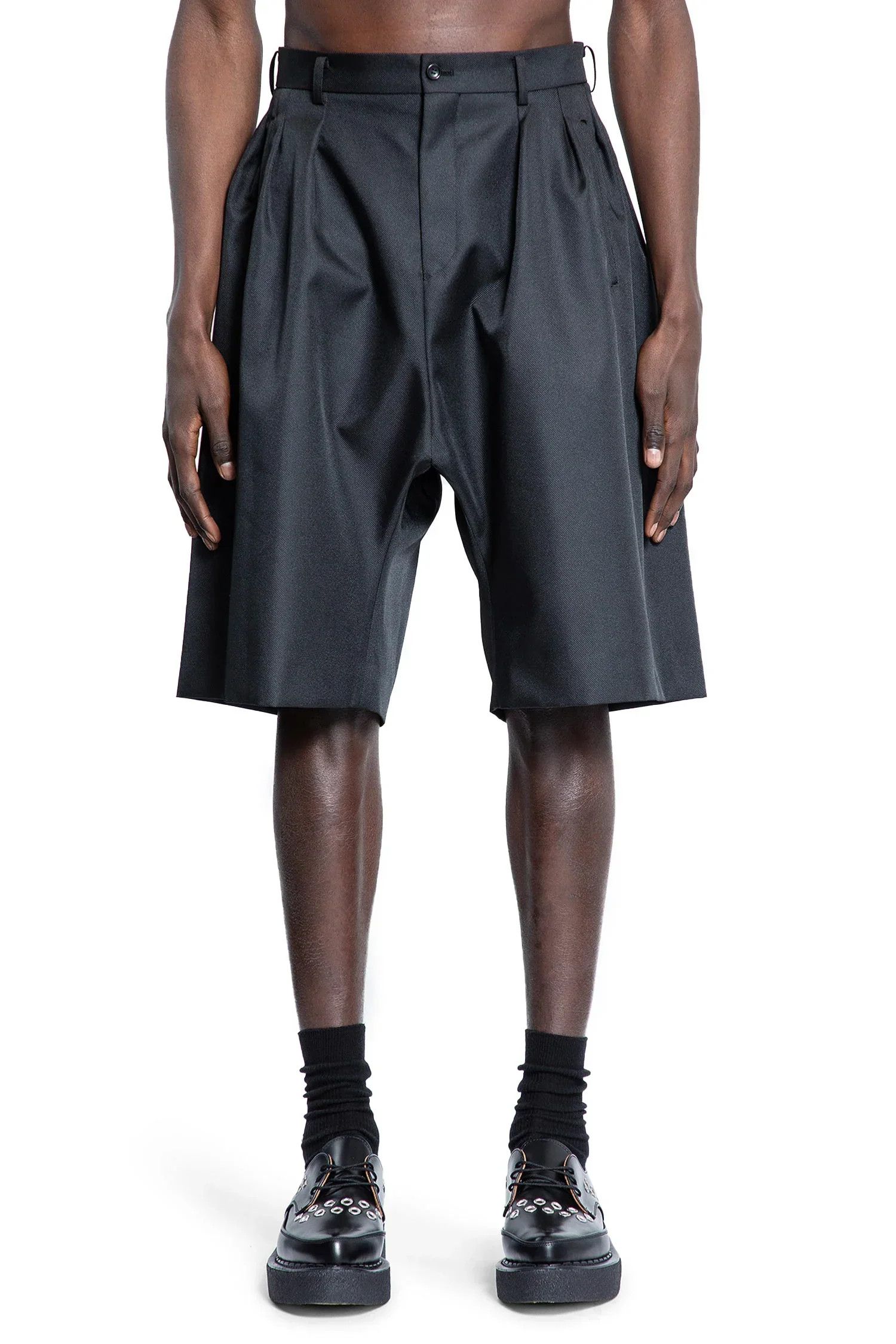 Comme Des Garcons Homme Plus Man Black Shorts & Skirts