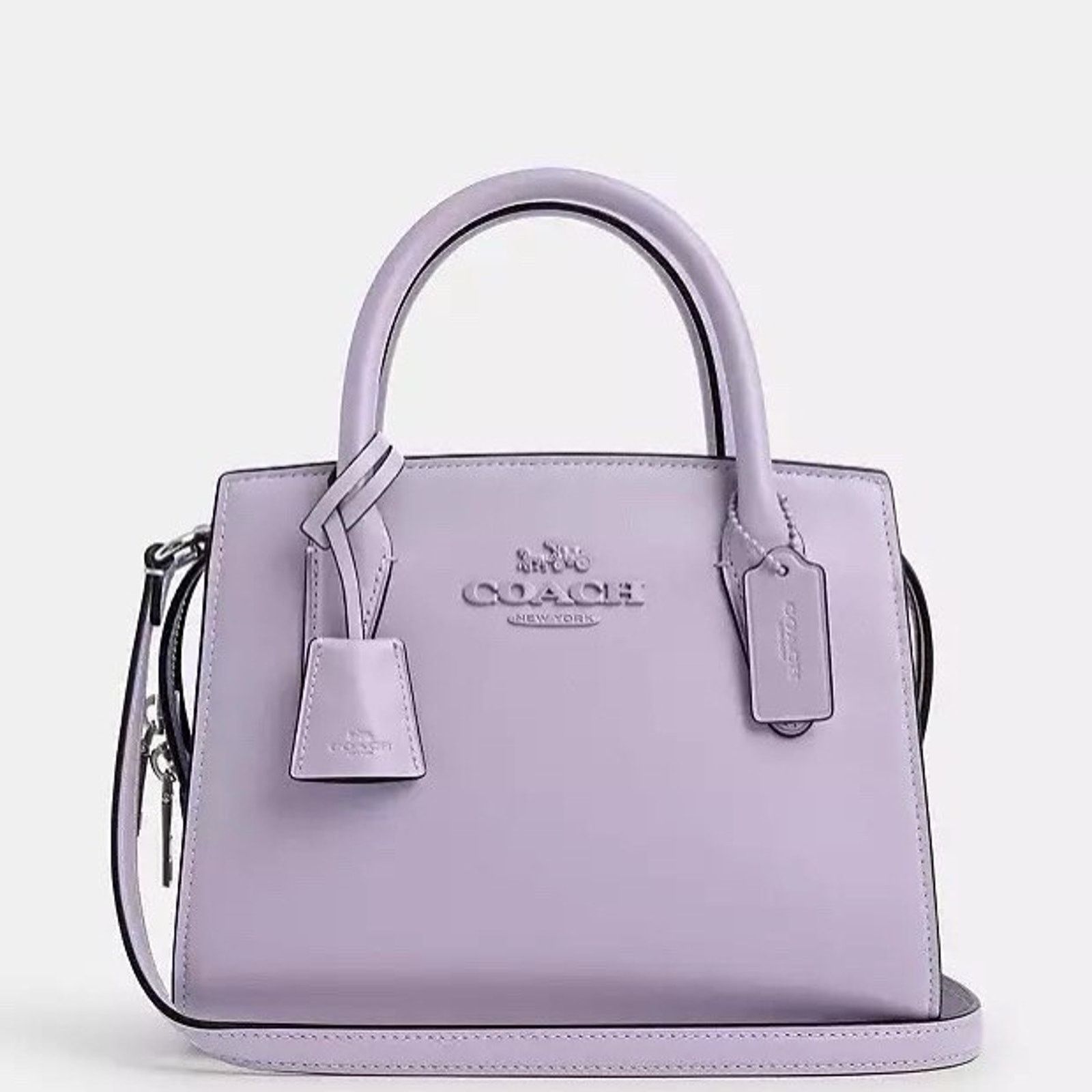 Coach NWT COACH Andrea Carryall Bag Leather CP081 Silver/Lilac Size ONE SIZE - 3 Thumbnail