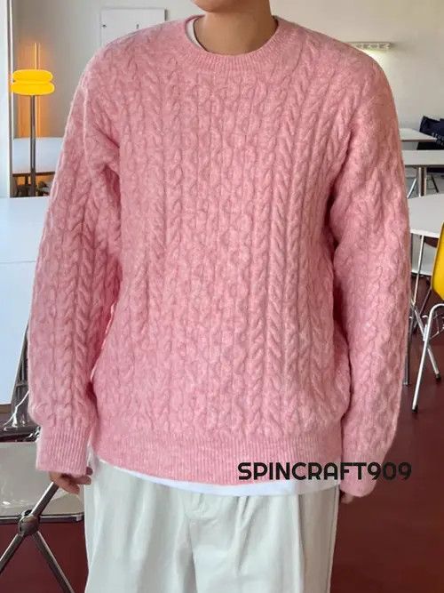 VIBE Pink Cable Knit Sweater Size US M / EU 48-50 / 2 - 6 Thumbnail
