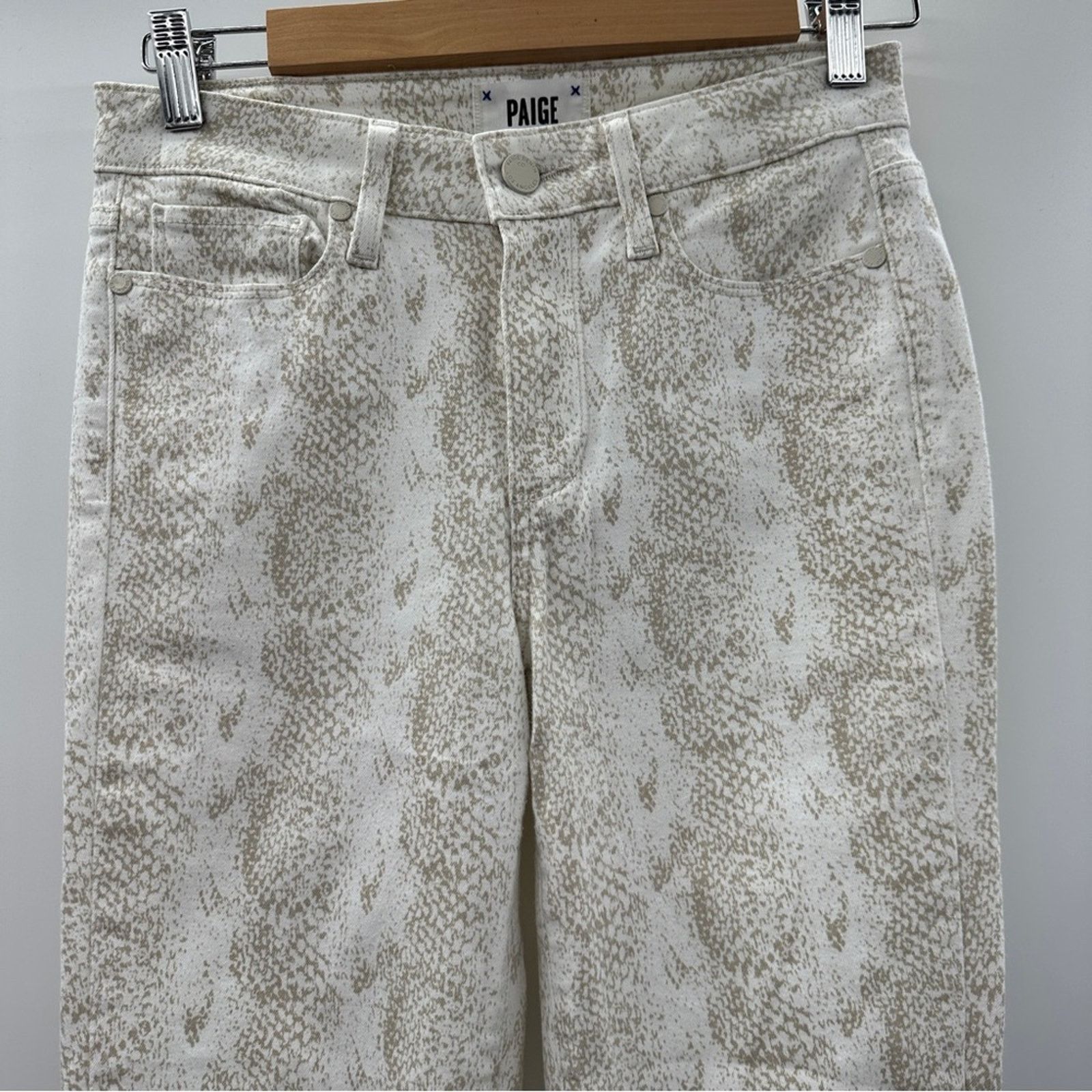 Paige Paige Hoxton Ultra White Snakeskin Print Ankle Skinny Jeans Size 26" / US 2 / IT 38 - 3 Thumbnail