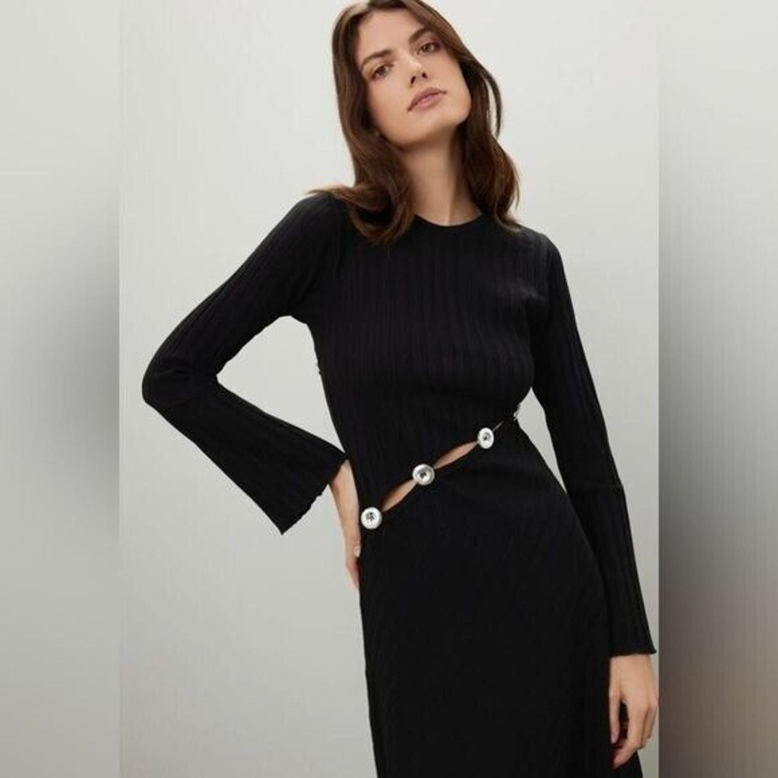 Simon Miller As is RTR Simon Miller Dress Long Sleeve Black Cut Out sz Xs Size XS / US 0-2 / IT 36-38 - 2 Thumbnail