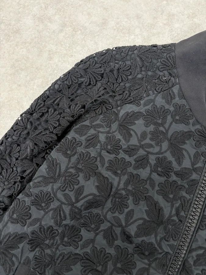 Moncler Moncler Black Flowers Embroidered Light Jacket Size US XS / EU 42 / 0 - 8 Thumbnail