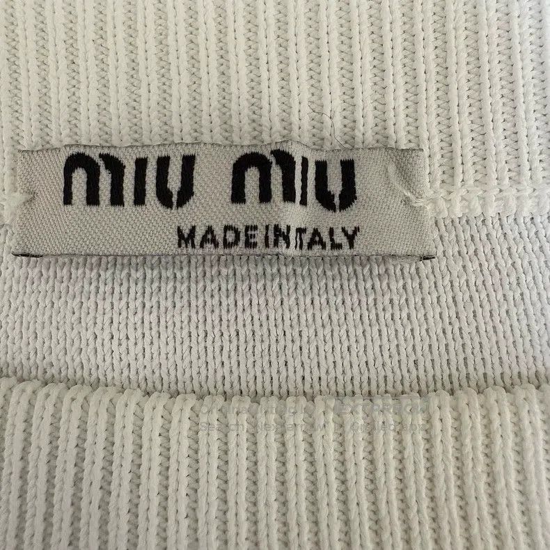 Miu Miu Miu Miu 40 Striped waist letter logo long sleeve knit top Size M / US 6-8 / IT 42-44 - 8 Thumbnail