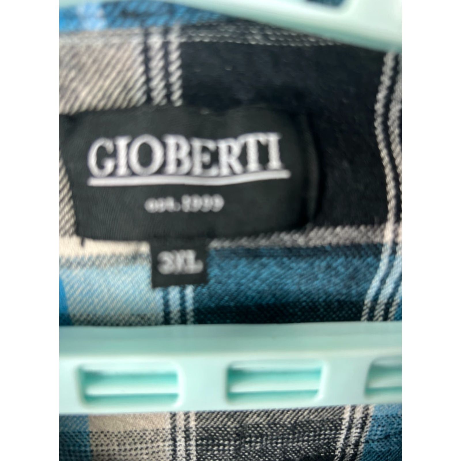 Vintage Gioberti Flannel Shirt Plaid Button-Up Long Sleeve Mens 3XL Blue Size US XXL / EU 58 / 5 - 4 Thumbnail