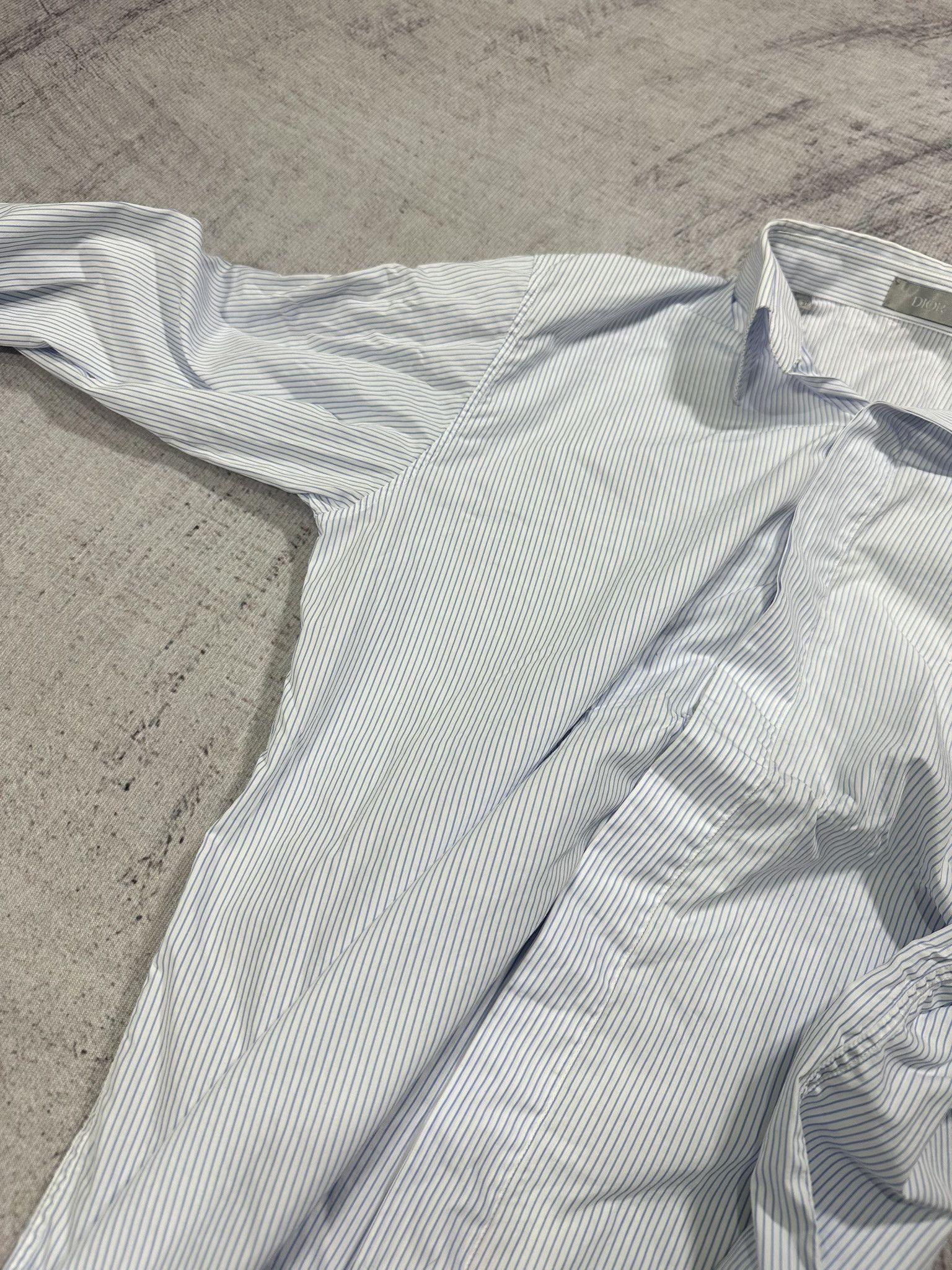 Dior Dior Shirt Striped Small Logo Paris Classic Light Blue Size US S / EU 44-46 / 1 - 5 Thumbnail