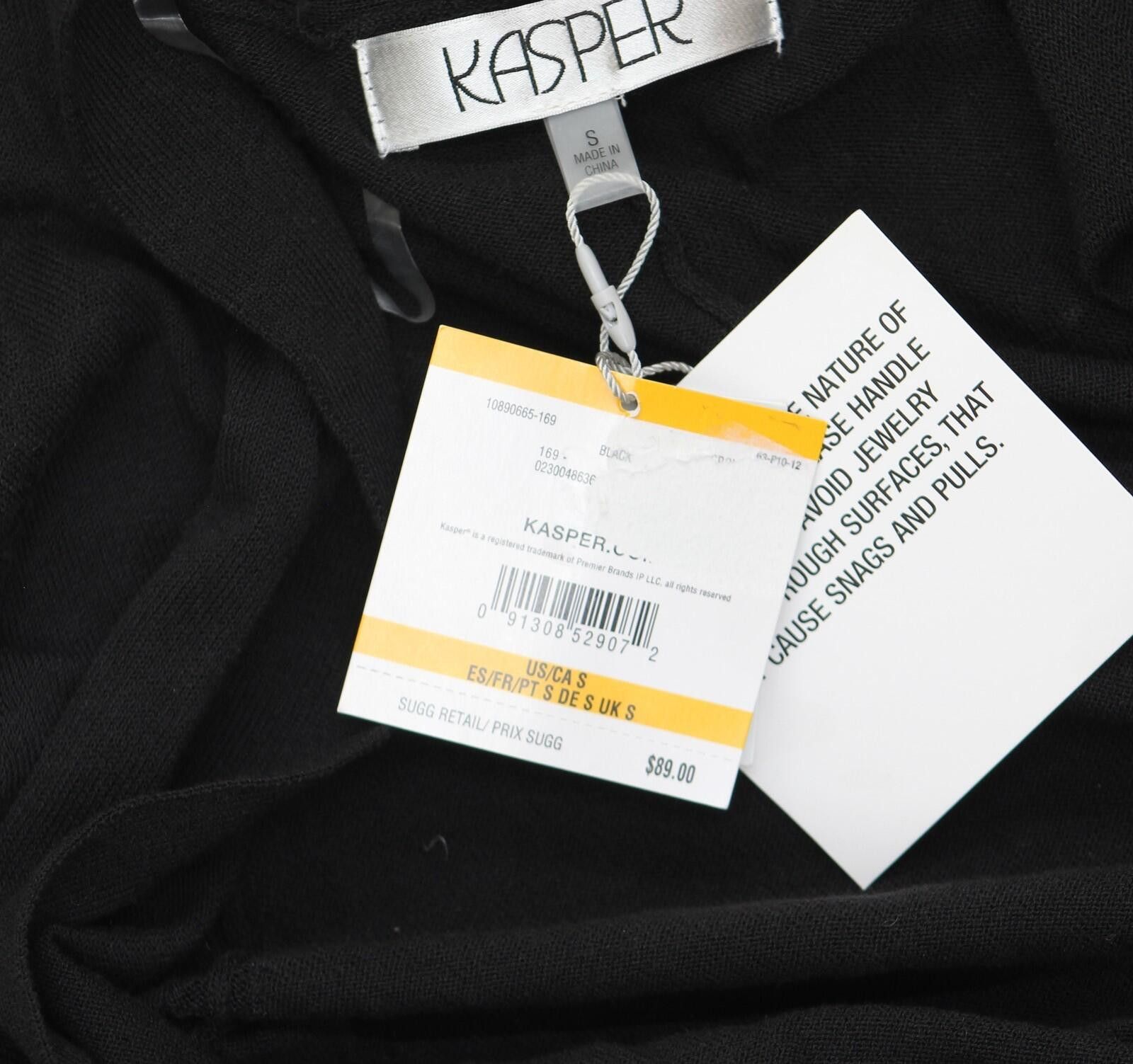 Other Kasper Knit Ribbed Asymmetric Hem Cardigan Sweater Black S Size S / US 4 / IT 40 - 3 Thumbnail