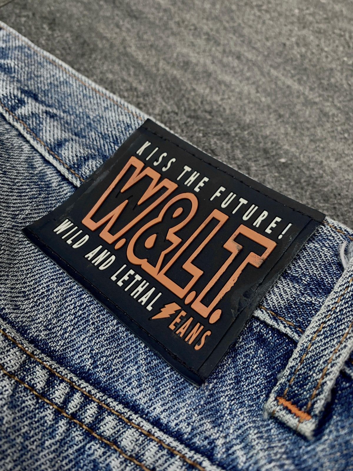 W&LT Distressed Baggy Denim Jeans Size US 33 - 9 Thumbnail