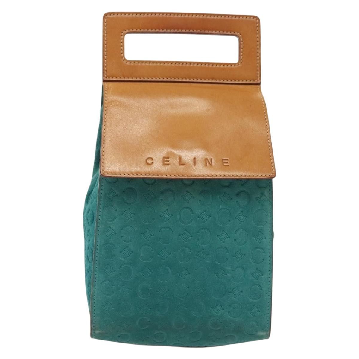 Celine CELINE C Macadam Canvas Shoulder Bag Suede Turquoise Blue Size ONE SIZE - 2 Thumbnail