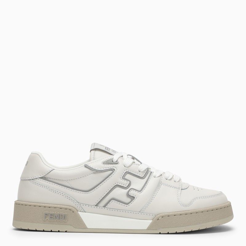 image of Fendi Match Low Trainer In White Leather Shoes, Men's (Size 8)
