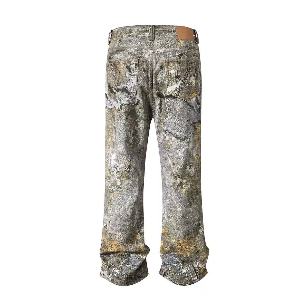 Japanese Brand × Vintage baggy vintage chain print jeans Size US 34 / EU 50 - 2 Thumbnail