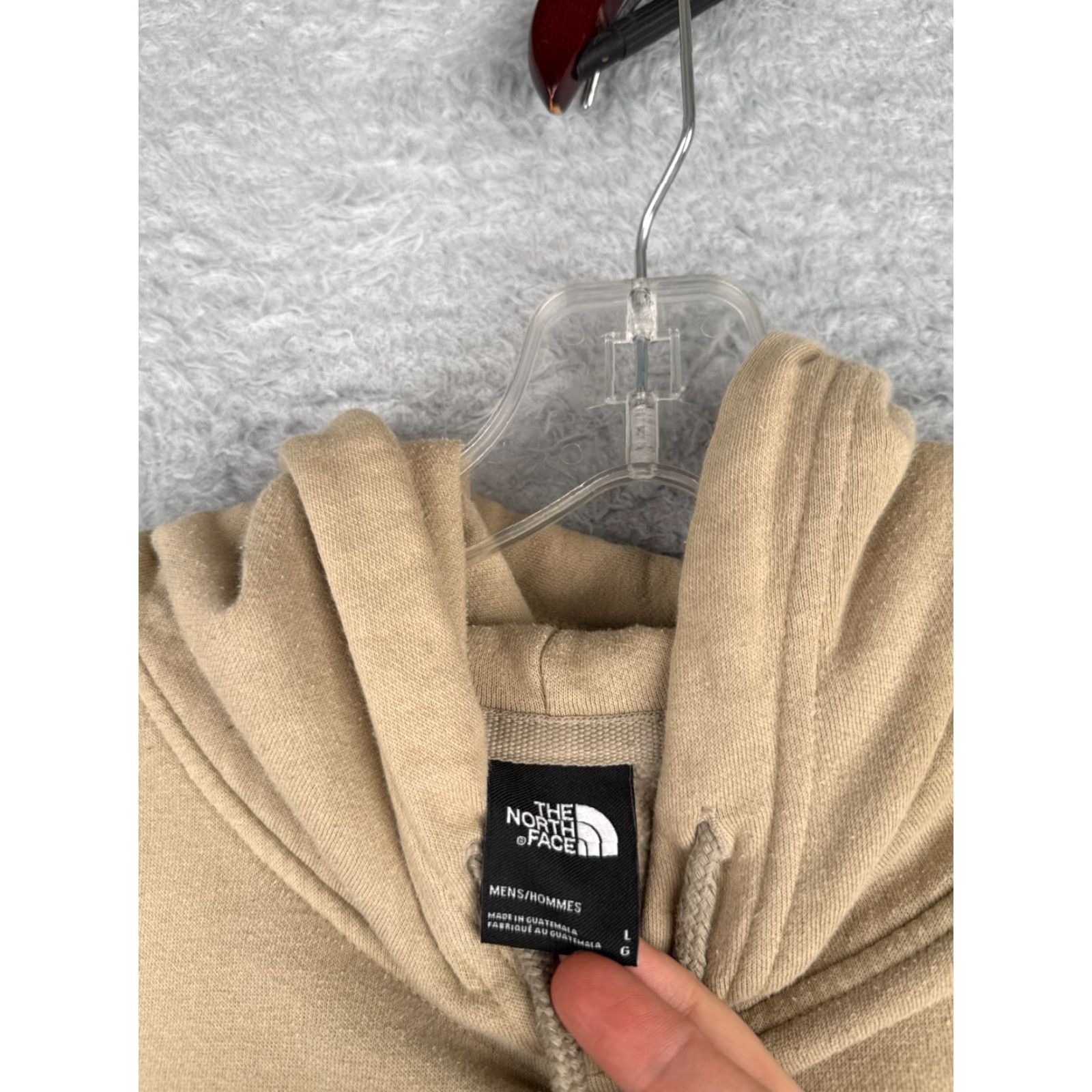 The North Face VINTAGE The North Face Hoodie Shirt Men L Beige Cotton Jersey Logo Embroidered Drawstring Hooded Crew Neck Long Sleeve Sports Outdoor Size US L / EU 52-54 / 3 - 7 Thumbnail