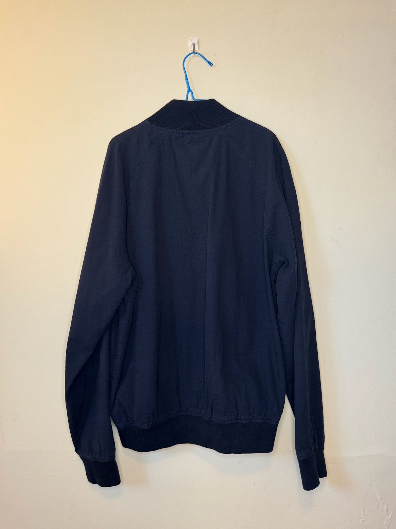 Brooks Brothers Brooks Brothers Navy Seersucker Raglan Bomber Jacket (L) Size US L / EU 52-54 / 3 - 2 Thumbnail