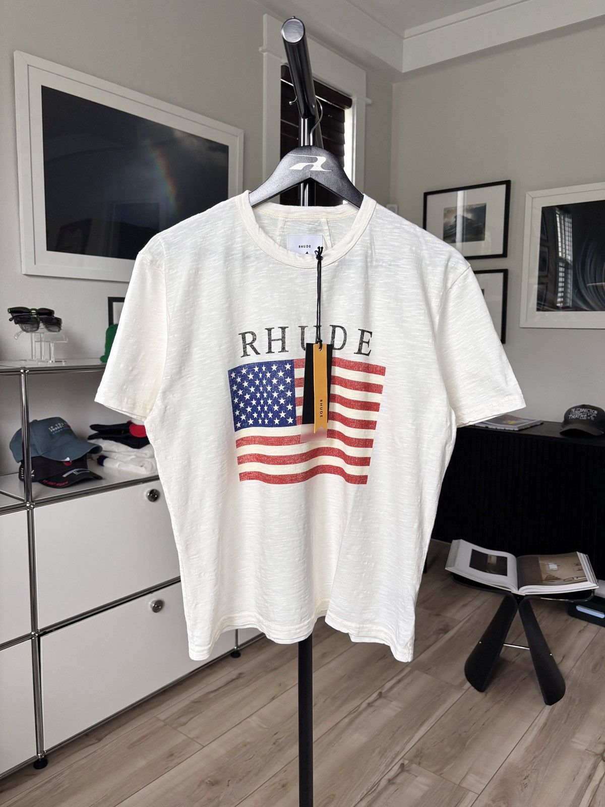 Rhude RHUDE | SLUB AMERICAN FLAG LOGO TEE Size US S / EU 44-46 / 1 - 1 Thumbnail