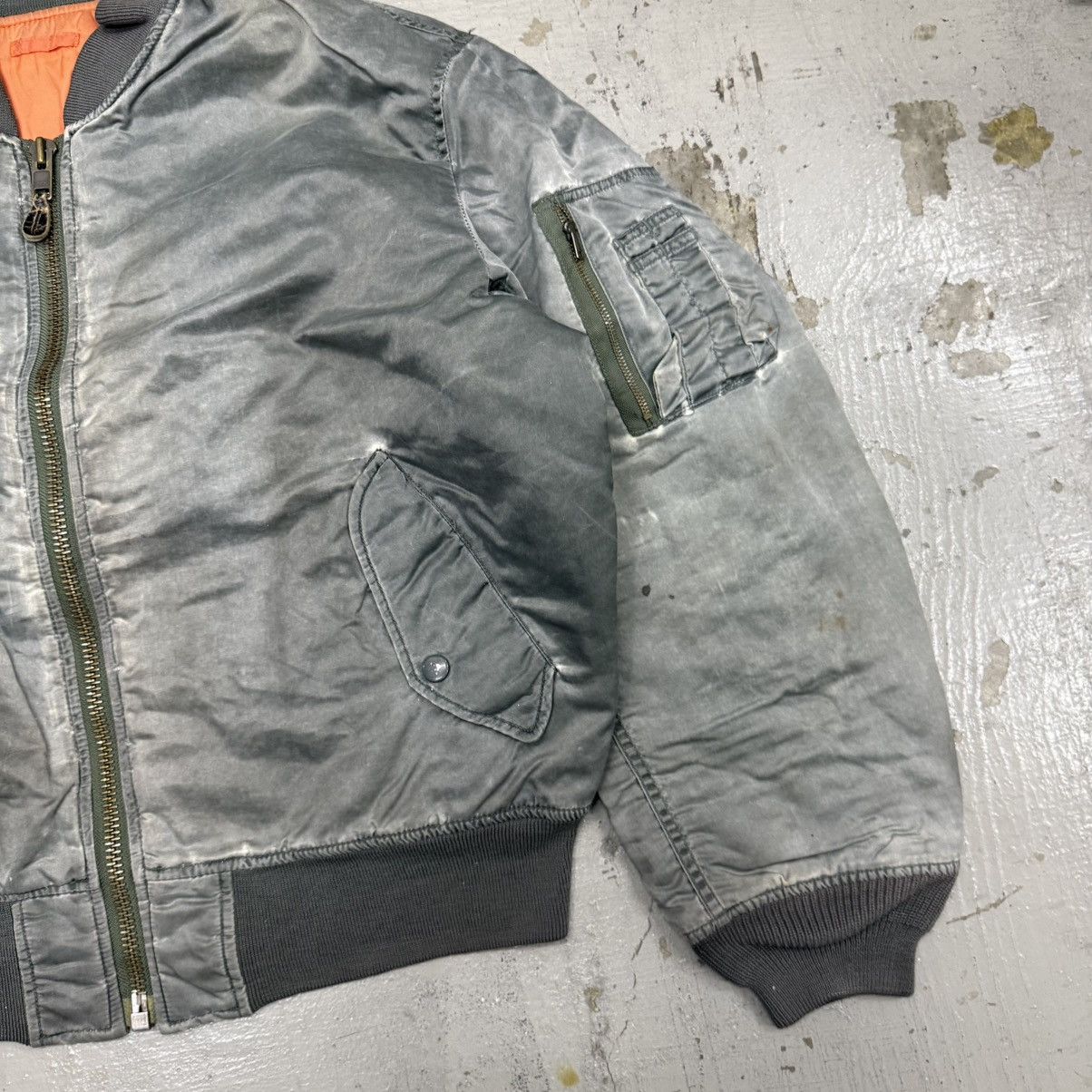 Alpha Industries 📌Vintage Bomber Jacket Ma-1 Alpha Style Usa Sun Faded Thrash Size US L / EU 52-54 / 3 - 3 Thumbnail