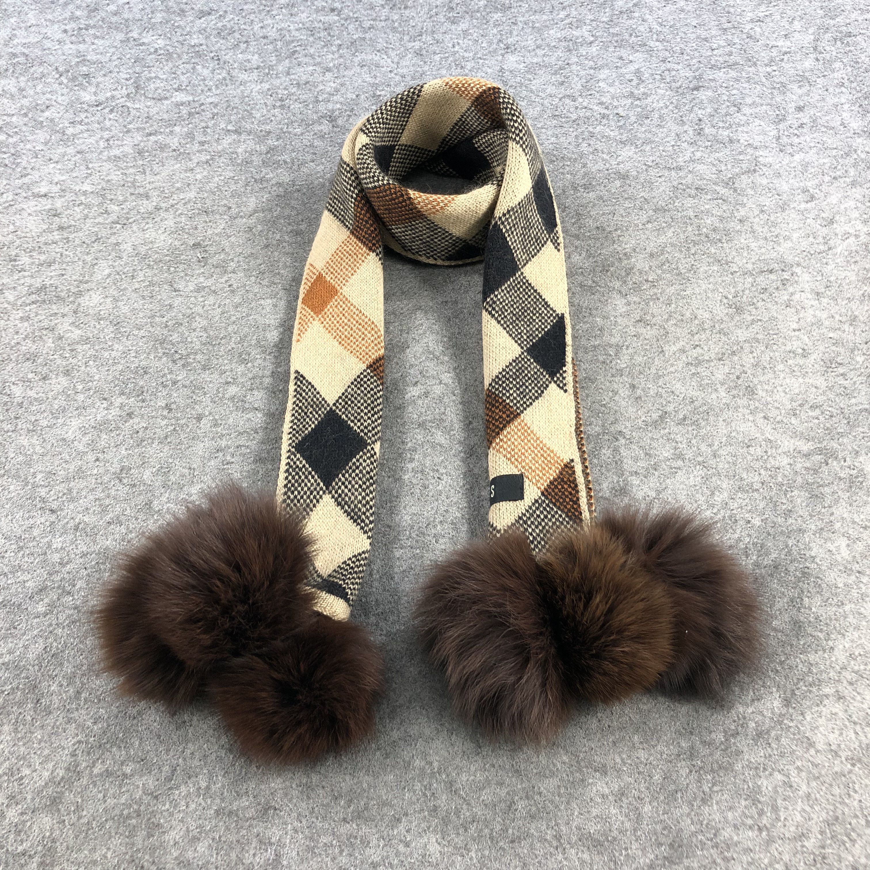 DAKS DAKS London Bobbles Argyle Wool Scarf Muffler V874 Size ONE SIZE - 1 Thumbnail