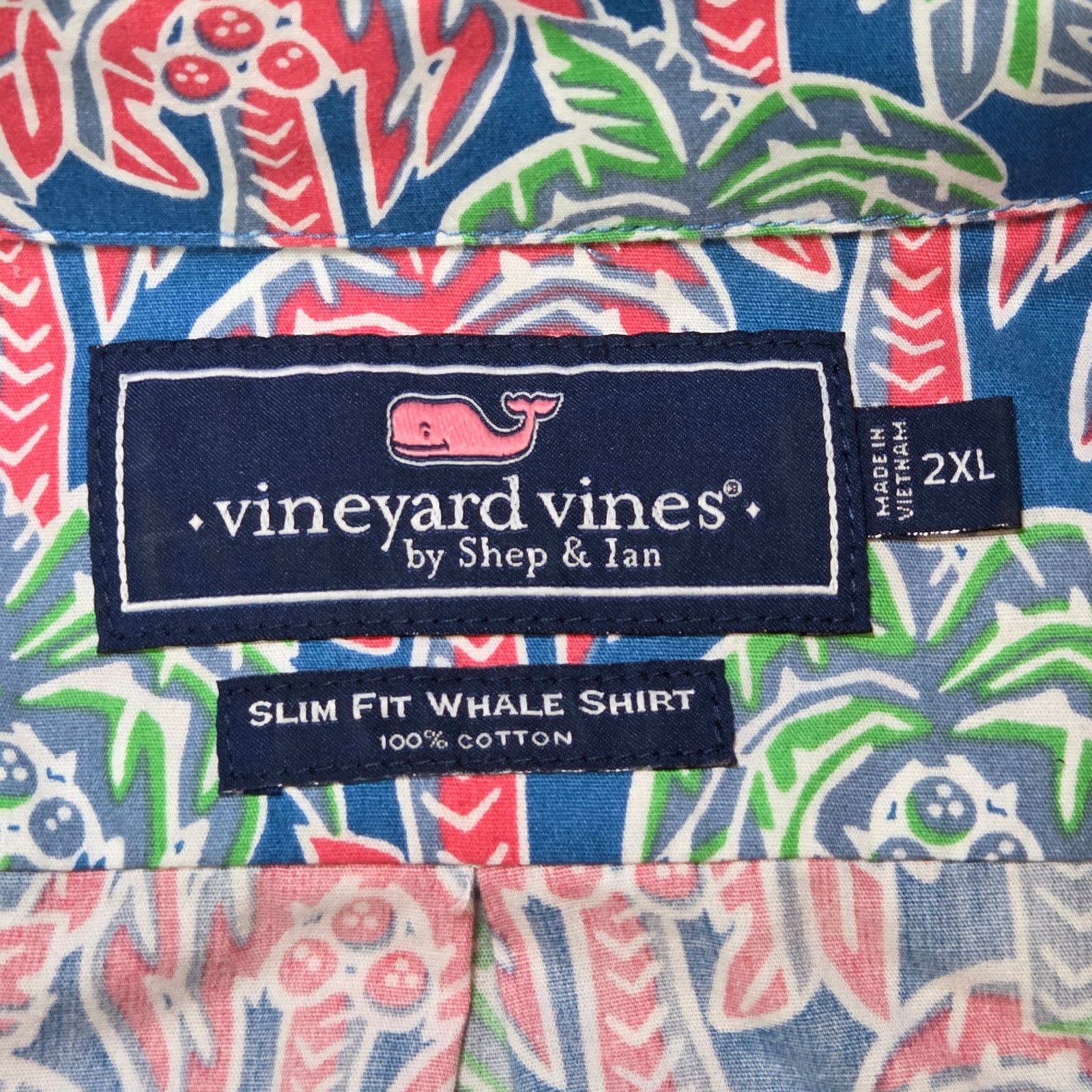 Vineyard Vines Vineyard Vines Slim Fit Whale Shirt Men’s 2XL Palm Trees Size US XXL / EU 58 / 5 - 3 Thumbnail