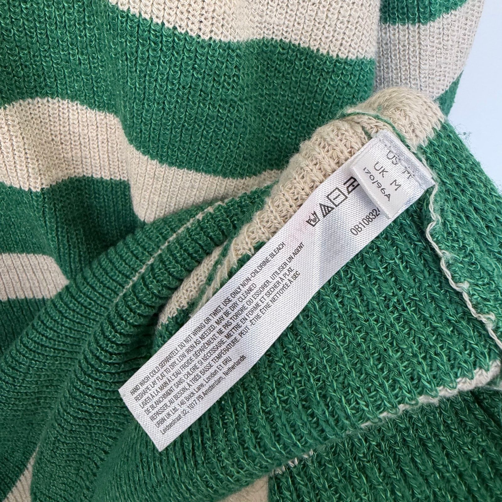 Free People Free People Beach Malibu Surf Green Striped Sweater Sz M Size M / US 6-8 / IT 42-44 - 3 Thumbnail
