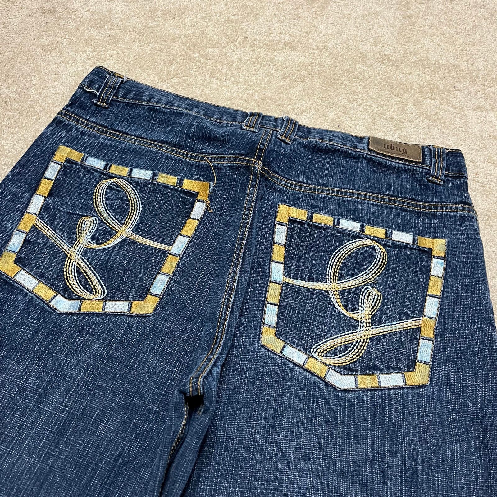 Other Ubug Y2K Baggy Skater Gold Embroidered Jorts 38W Size US 38 / EU 54 - 3 Thumbnail
